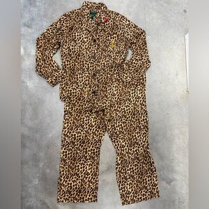Ralph Lauren Leopard Print Pajama Set Size Large